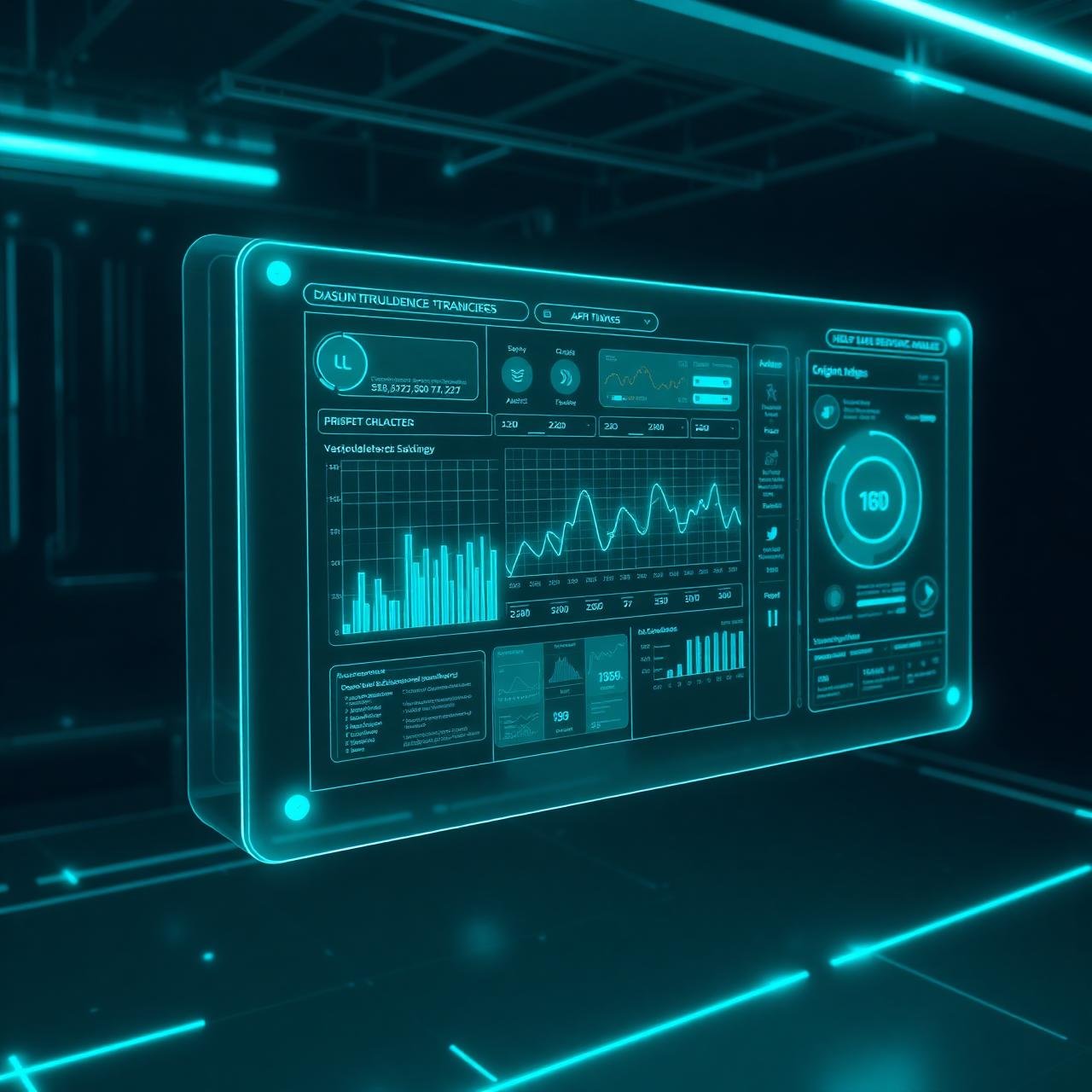 3D motion graphics dashboard