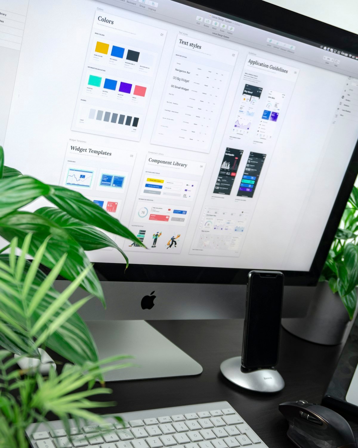 Website design Pune — Figma UI panels with mint and cyan palette